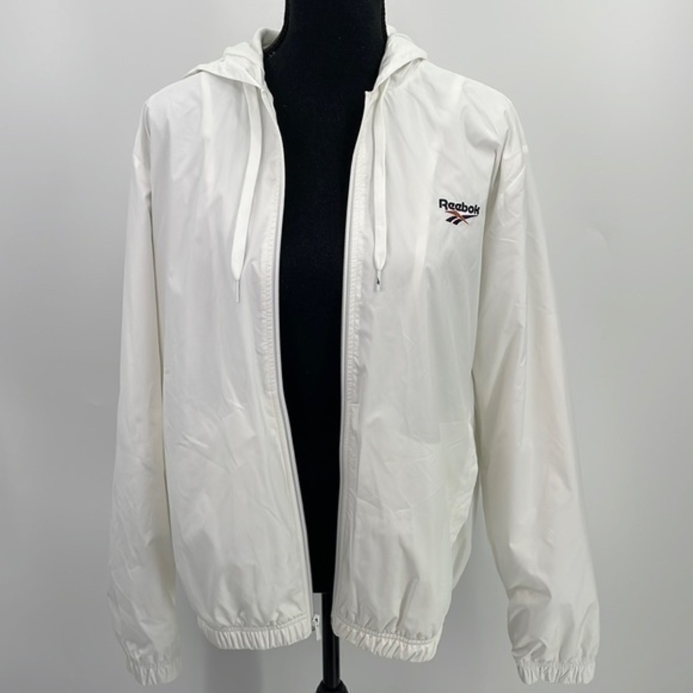 UEC Reebok white hooded full zipper windbreaker medium - Picture 2 of 9